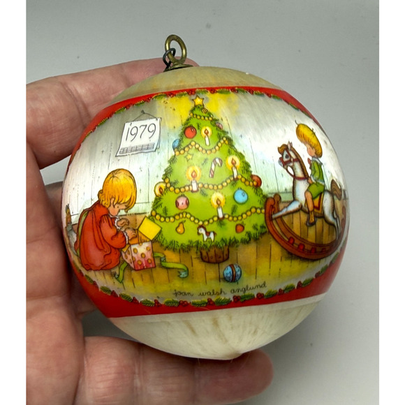 Vtg Hallmark Satin Ornament Joan Walsh Anglund 1979 Tree Trimmer Collection Box - Picture 4 of 7